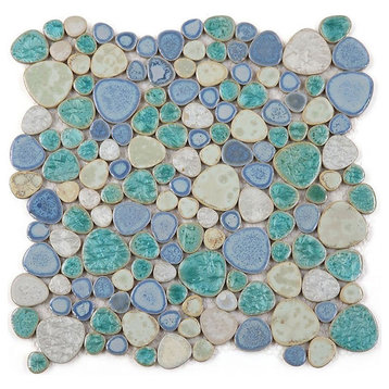 Mosaic Porcelain Tile Mancala Pebble Series - Sea Pebble - Floor Wall Tile
