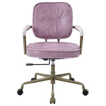 ACME Siecross Office Chair, Pink Top Grain Leather
