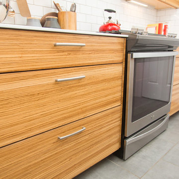 Modern Zebrawood Cottage Kitchen