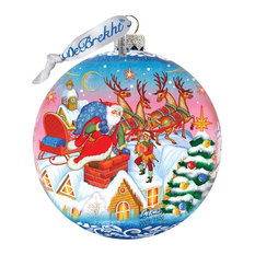 Hand Painted Scenic Glass Ornament Special Delivery Ball, Limited Edition