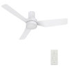 CARRO 44" Flush Mount Ceiling Fan with Dimmable LED and Remote Control, White