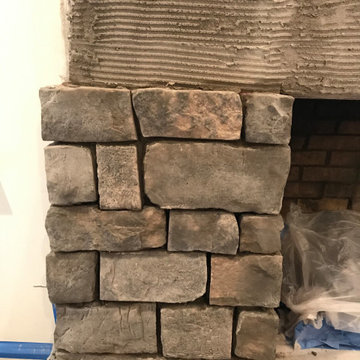 Interior Stone Fireplace Construction