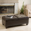 GDF Studio Alpine Leather Storage Ottoman Coffee Table