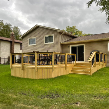 Pressure Treated Pine Deck with Solid Board Skirting in Schaumburg, IL