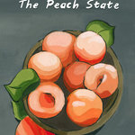 Marmont Hill Inc. - "The Peach State, Georgia" Painting Print on Wrapped Canvas, 40x60 - Evocative of a coffee table book about the peach state, this print places vibrant colors in front of a solid Gray background to create a piece that will stand out in any space of choice. Proudly made in the USA, this piece is printed on canvas before it's stretched over non-warping wooden bars for a gallery-wrapped look. With wall-mounting hooks included, this artful accent is ready to hang up as soon as it reaches your front door.