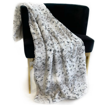 Alloy Snowy Owl Faux Fur Luxury Throw Blanket, Blanket 70Lx90W Twin