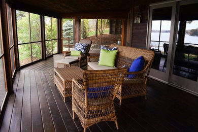 Sunroom - mid-sized contemporary dark wood floor sunroom idea in New York with a standard ceiling