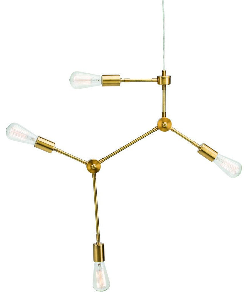 Nuevo Living Pratt Lighting Pendant, Antique Brass Steel Metal ...