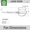 Hunter 52" Dempsey Low Profile Brushed Nickel Ceiling Fan, LED Kit and Remote