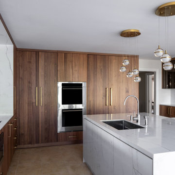 Tenafly Modern Walnut and Porcelain Kitchen