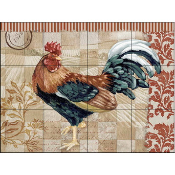 Tile Mural, Bergerac Rooster Ii by Paul Brent