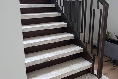 Elegant Stairs in Oxford White Granite