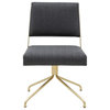 Myric Swivel Office Chair, Slate Gray/Gold