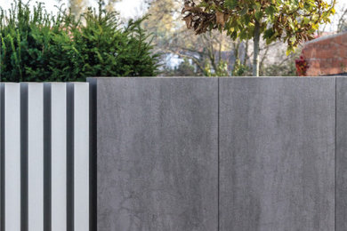 Monochrome. Modern fence in grey