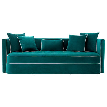 Blue Velvet Sofa With Piping | Eichholtz Dorchester