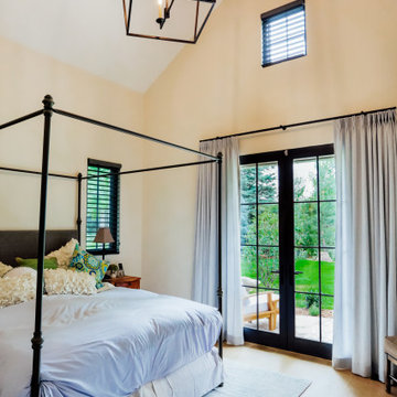 Functional drapes with 2-Finger Pinch Pleat on a Matte Black Traverse Rod