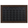 Beatrice Rustic Brown Framed Magnetic Chalkboard Calendar, Walnut Brown, 18x27