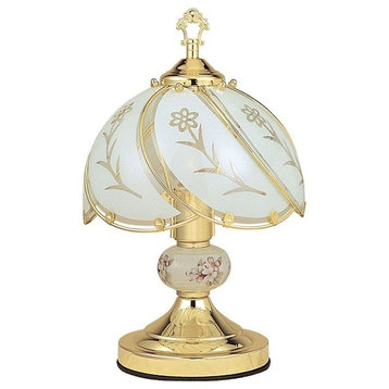 14.25" Touch-On Table Lamp, Floral