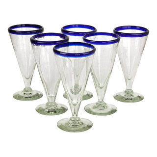 Willa Speckled Glass Tumblers, Set of 6 (Set of 6) Color: Aqua