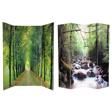 6' Tall Double Sided Path of Life Canvas Room Divider