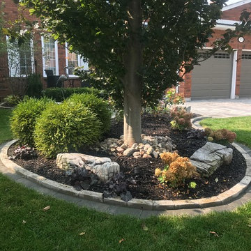 Front yard transformation with new sitting area and grand entrance