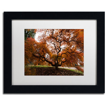 'Autumn Japanese Maple Tree' Matted Framed Canvas Art by Kurt Shaffer