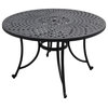Crosley Sedona 46" Round Metal Patio Dining Table in Charcoal Black