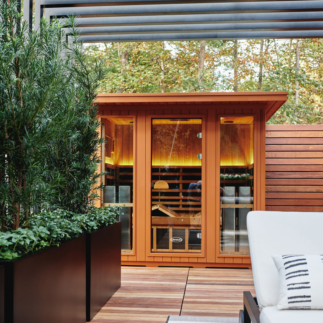 Clearlight outdoor sauna