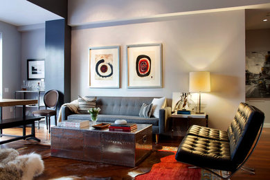 Transitional living room photo in New York