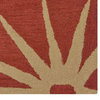 Hand Tufted Wool Area Rug Floral Red Gold