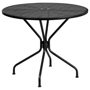 35.25" Steel Patio Table, Black