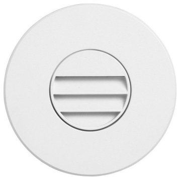 Bran Round Outdoor LED Wall Light With Louver, White