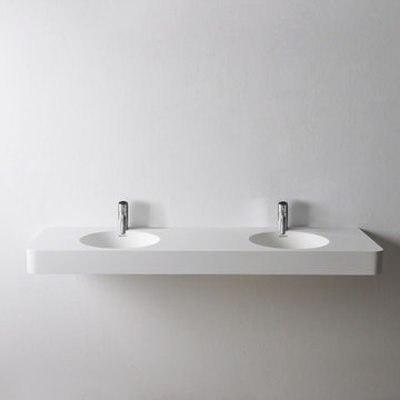 Solid Surface Bathroom Vanities and Wall Mounted Washbasins