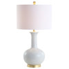 Brussels 27" Ceramic, Metal LED Table Lamp, White, Brass