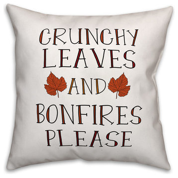 Crunchy Leaves and Bonfires Please 16x16 Spun Poly Pillow Cover