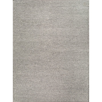 Arlow Handwoven Polyester and Cotton Dark Gray Area Rug, 5'x8'