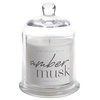 Amber Musk Scented Candle Jar With Glass Dome
