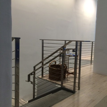 Glasgow Caledonian University NY , Stainless cable rail basement stair + rails