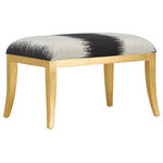 Currey & Company - Garson Kona Ottoman - Chic, comfortable and timeless, the Garson Kona Ottoman will be popular with anyone who loves traditional pieces with modern bones. The frame is made of mahogany in an antique gold finish. The black and white ottoman is upholstered in an F0186 Otunga Kona fabric, which is made up of 100 percent polyester. We also offer a Garson Kona Chair. Cleaning code: WS or Spot Clean. Also available in muslin.