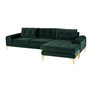 Emerald Green Velour Seat/Brushed Gold Legs