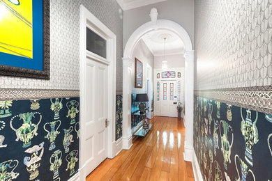 Inspiration for an eclectic hallway in Sydney.
