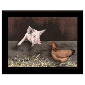 "Bacon & Eggs" by Billy Jacobs, Framed Print, Black Frame