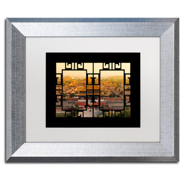 Philippe Hugonnard 'Rooftop View' Art, Silver Frame, White Matte, 14"x11"