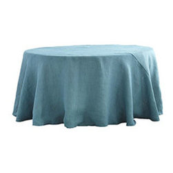 ROUND BURLAP TABLECLOTH - DUSTY BLUE - Tablecloths