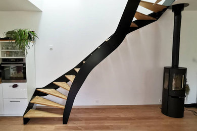 Idée de décoration pour un escalier.