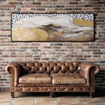 Handmade wall painting in framed "Ice cream dream of a leopard"