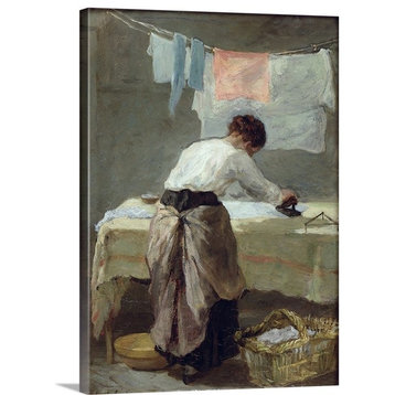 Woman Ironing Wrapped Canvas Art Print, 12"x16"x1.5"
