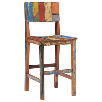 Bar Stool, Made from Recycled Teak Wood Boats