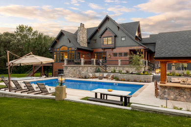 Pool - rustic pool idea in Minneapolis