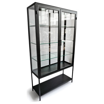 Black Iron & Glass Display Cabinet